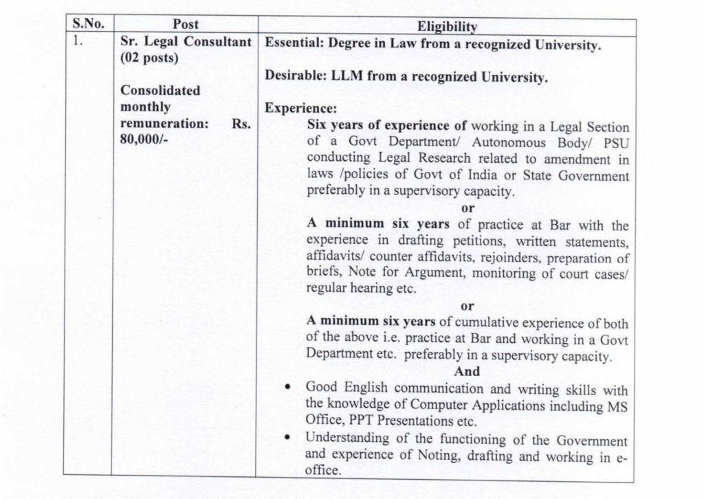 NCW Recruitment 2026 – Senior Legal Consultant & Legal Consultant