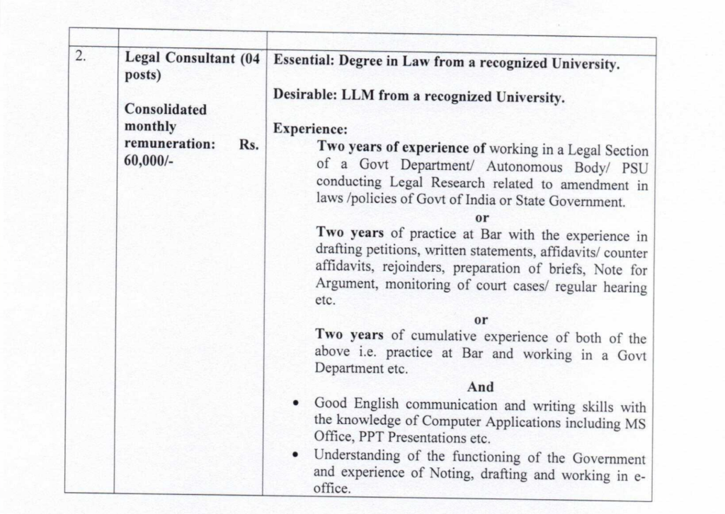 NCW Recruitment 2026 – Senior Legal Consultant & Legal Consultant