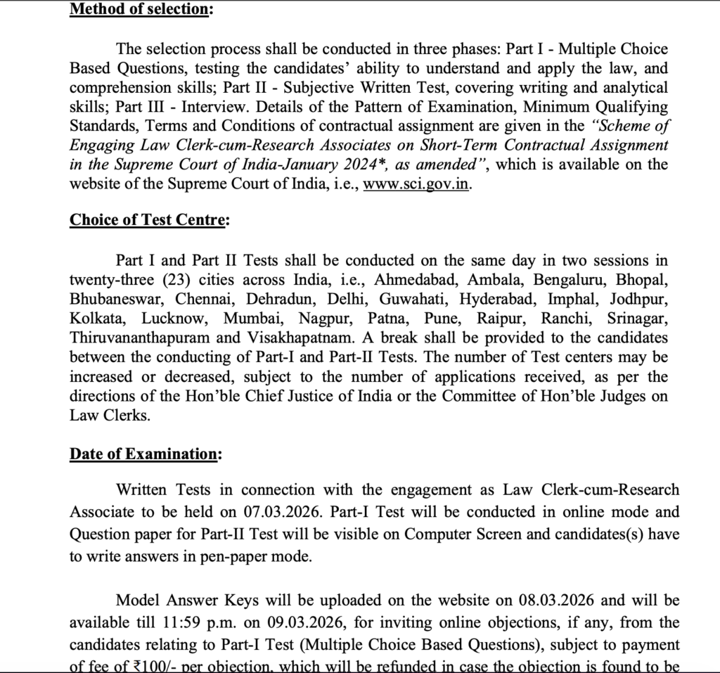 Supreme Court Law Clerk-cum-Research Associates