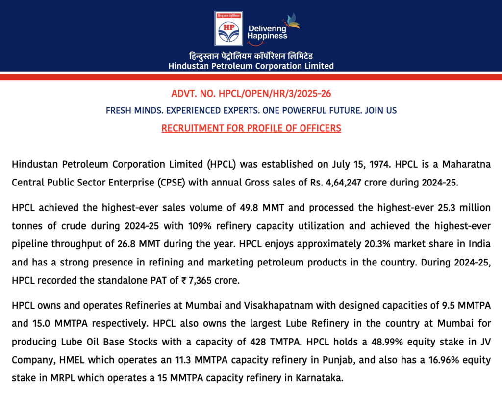 HPCL Recruitment 2026