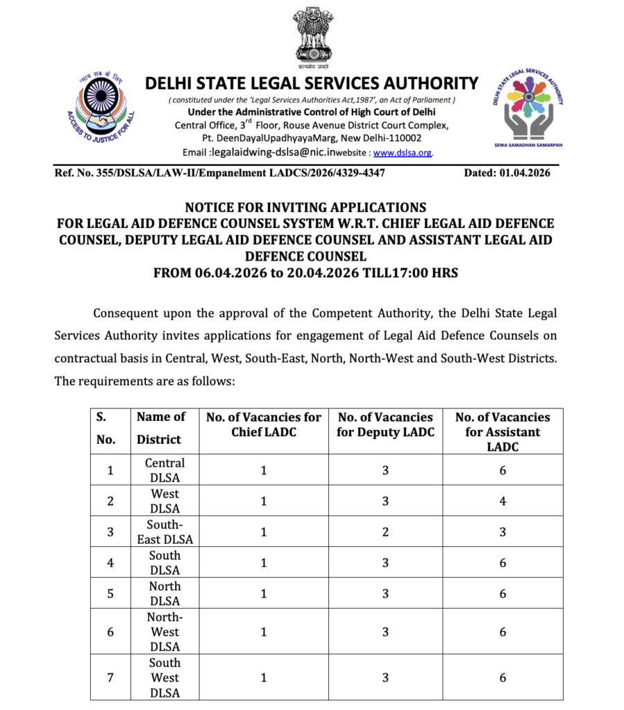 DSLSA Recruitment 2026