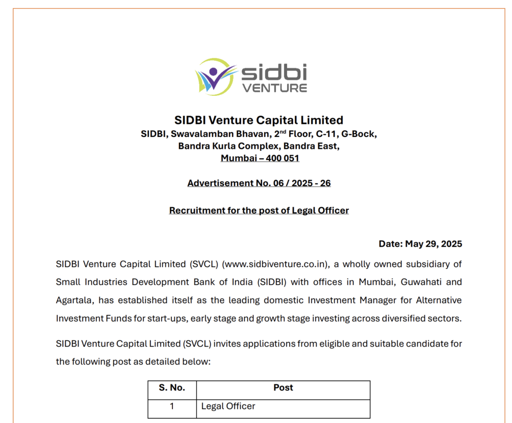 SIDBI Venture Capital