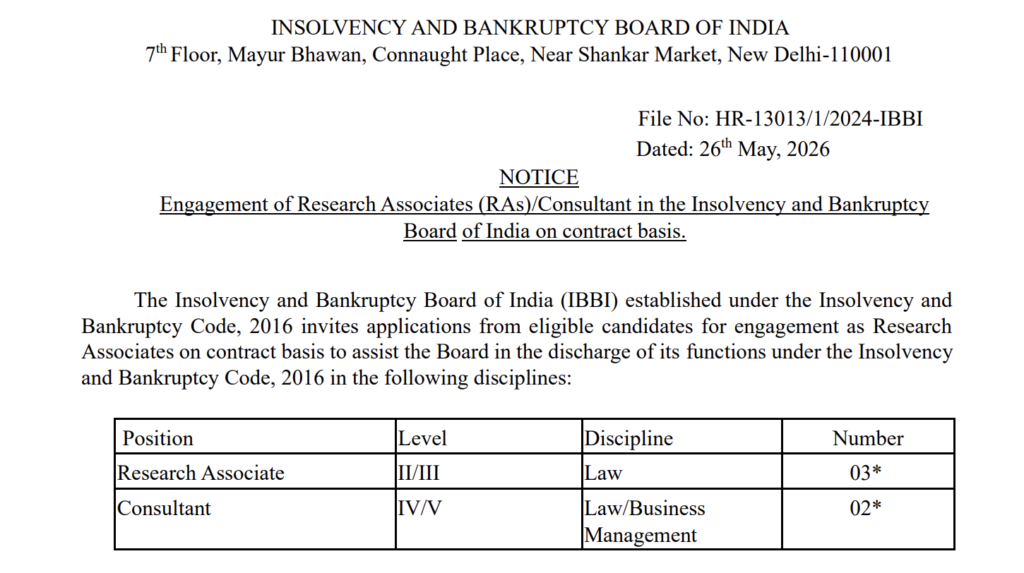 IBBI Recruitment 2026