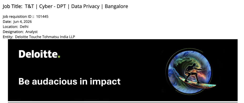 Deloitte Recruitment 2026