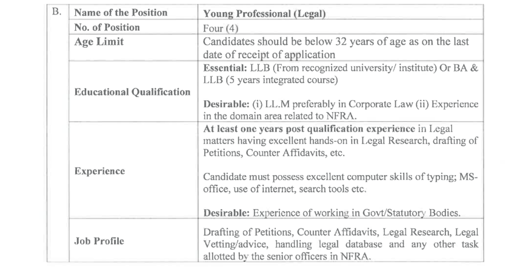 NFRA Young Professional (Legal) Recruitment 2026, NFRA Young Professional Legal Recruitment 2026, NFRA Recruitment 2026, Young Professional Legal Vacancy, NFRA Legal Jobs, Law Graduate Jobs 2026, LLB Government Jobs, Corporate Law Jobs, Regulatory Law Jobs, Legal Recruitment 2026, Young Professional Vacancy, Central Government Law Jobs, Advocate Jobs 2026, NFRA Careers, Legal Officer Vacancy, Government Legal Jobs